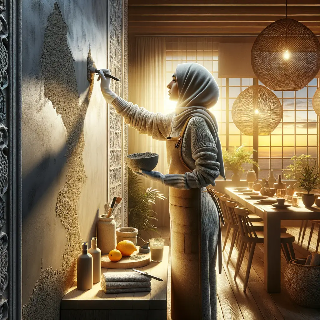 Create an eye-catching featured image for a blog post about [TOPIC] for a Dutch stucadoor website. S