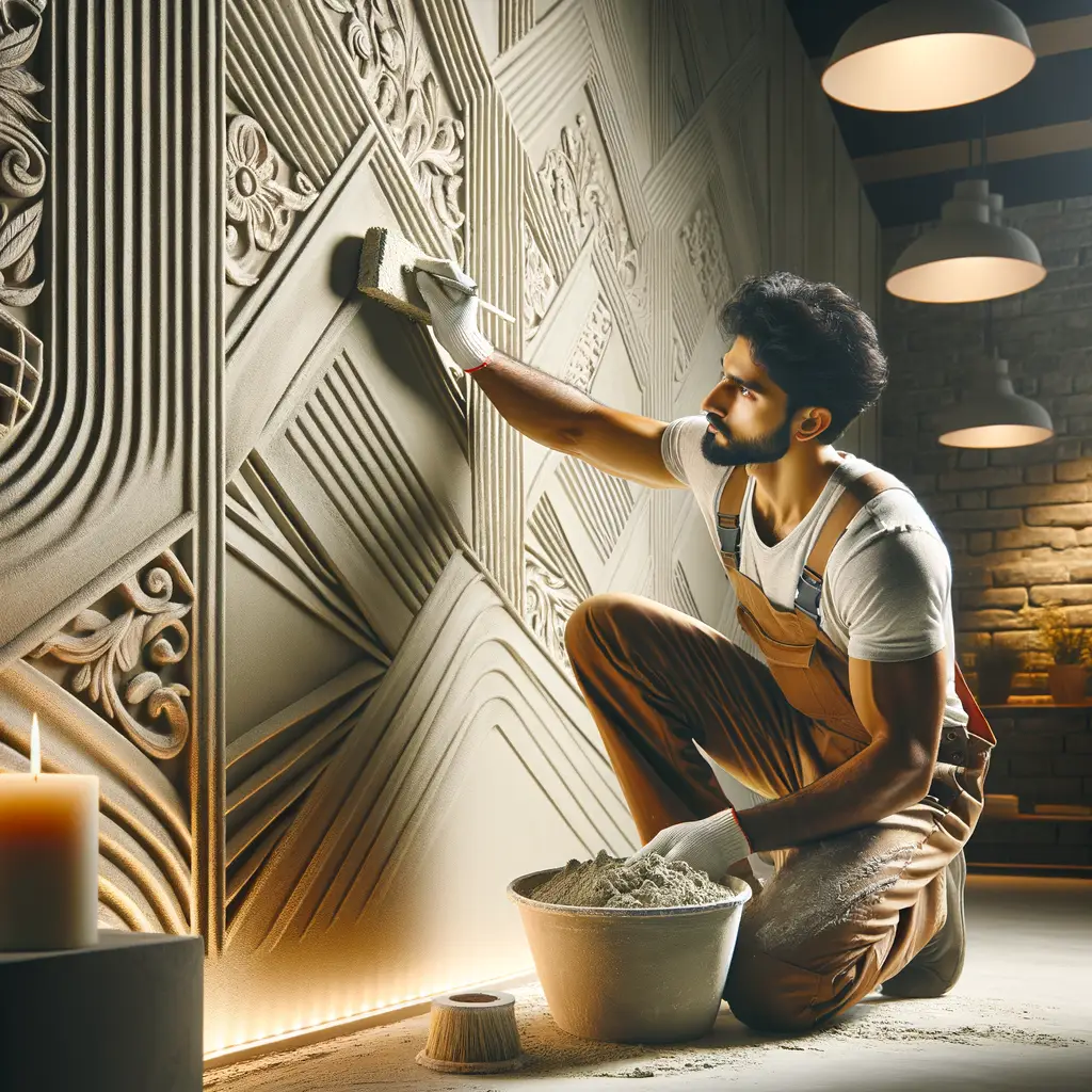 Create an eye-catching featured image for a blog post about [TOPIC] for a Dutch stucadoor website. S