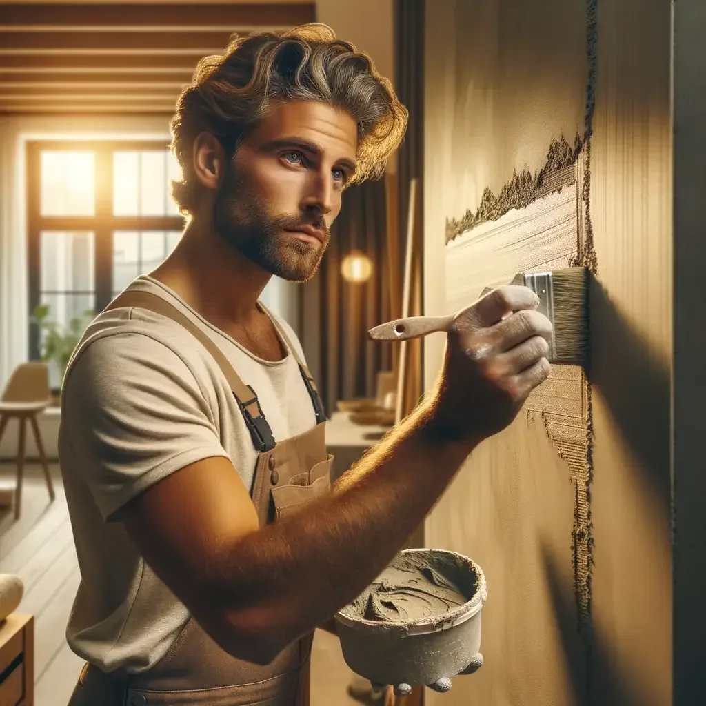 Create an eye-catching featured image for a blog post about [TOPIC] for a Dutch stucadoor website. S