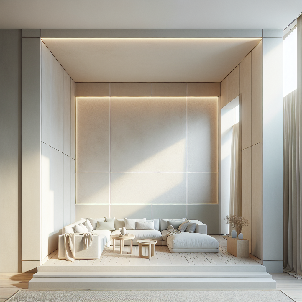 Generate a high-quality, photorealistic image of a clean, modern interior or exterior wall with professional stucco work. The wall is part of a Dutch home designed in a minimalist aesthetic. The home radiates a fresh and inviting ambiance under the influence of realistic lighting. It is depicted in soothing neutral colors like white, beige, and grey, reflecting the classic Dutch home aesthetic. Ensure that the quality of the stucco work is evident, demonstrating a high level of craftsmanship and expertise. The image does not contain any text or watermarks.