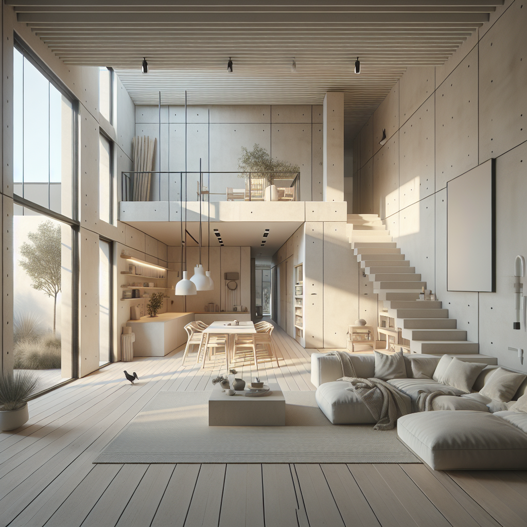 Generate a photorealistic image exhibiting the finesse of professional Dutch construction/stucco work. The image should illustrate either the interior or exterior of a minimalist, modern Dutch home. The wall should be immaculate and adorn immaculate stucco work. It should also be painted in neutral colors such as white, beige, and grey. The scene must possess realistic lighting, showcasing a typical day in a Dutch dwelling. The overall aesthetic should speak to the clean, simple but sophisticated Dutch design philosophy with no overlay text or watermarks present.